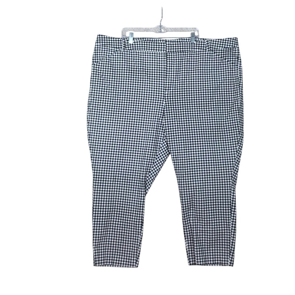 Old Navy Pixie High Rise Ankle Pants Size 28 Plus Checkered Gingham Stretch Work